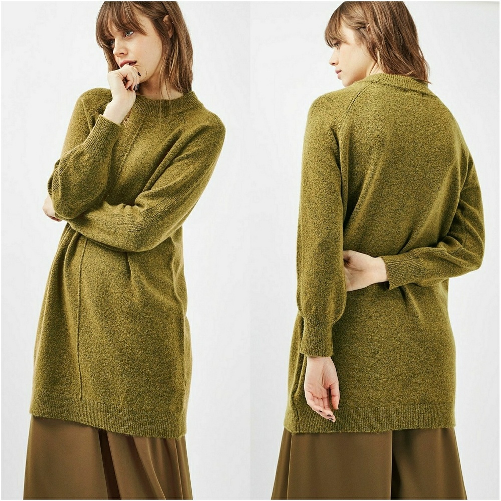 TOPSHOP  Blouson Sleeve Crew Neck Jumper Dress